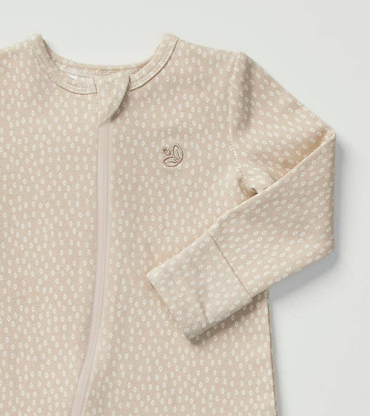 Warm Zippee Baby Romper: Oat Little Pod - Parnell Baby Boutique
