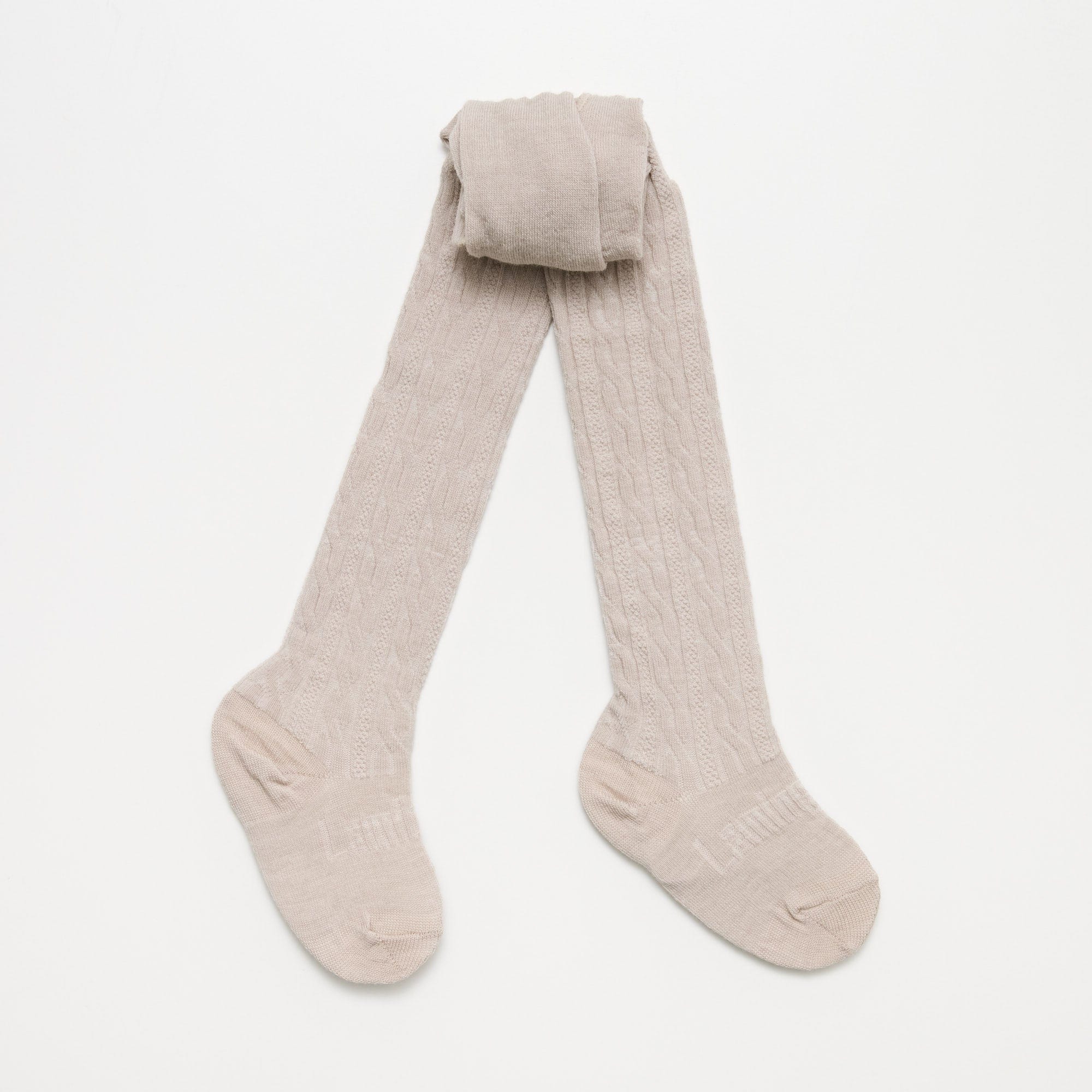 Lamington Accessory Tights Lamington Merino Wool Cable Tights - Oatmeal