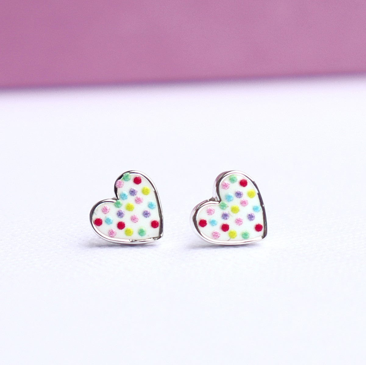 Lauren Hinkley Girls Accessory Confetti Heart Earrings in Trinket Box
