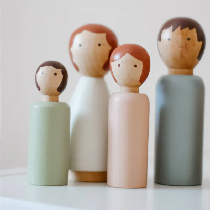 Le Toy Van Dubois wooden family dolls 5-piece set with colorful figures for imaginative play