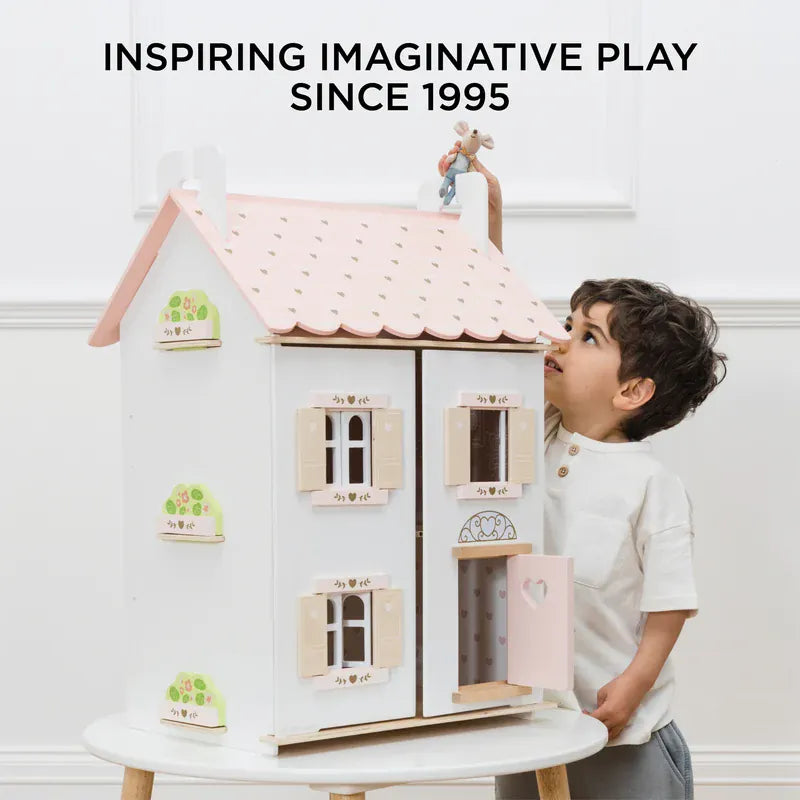 Le Toy Van Roseheart House toy dollhouse with charming pink and white details