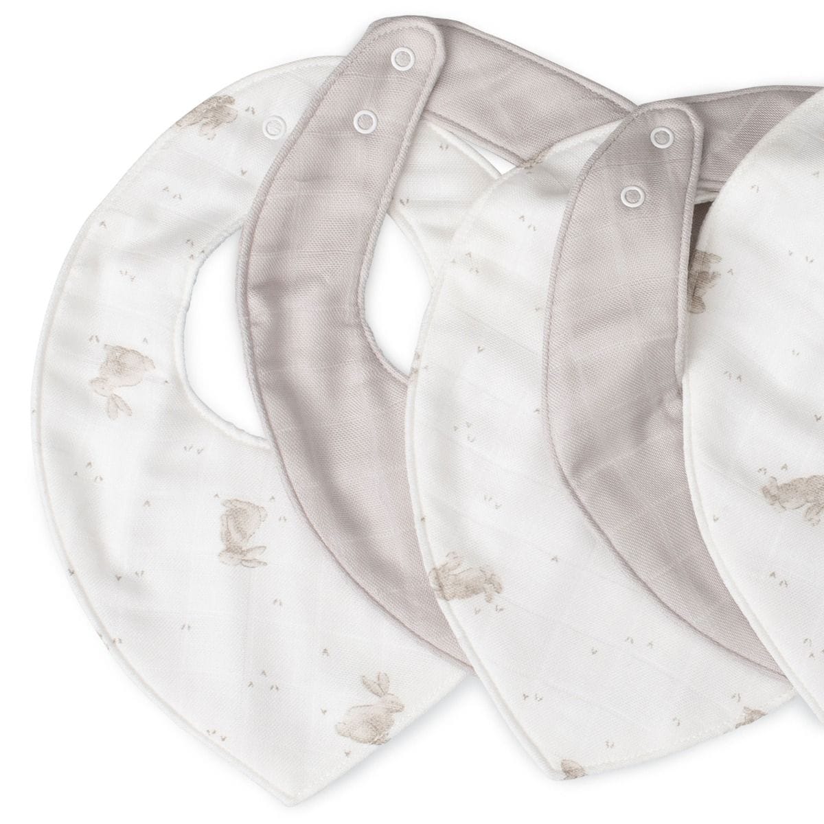 Little Bamboo Baby Accessory Little Bamboo Muslin Bib 5Pk - Stone Grey