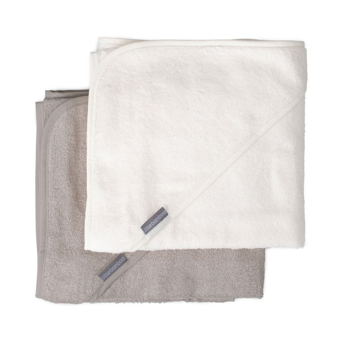 Little Bamboo Bath Little Bamboo Hooded Towel 2pk - Stone Grey