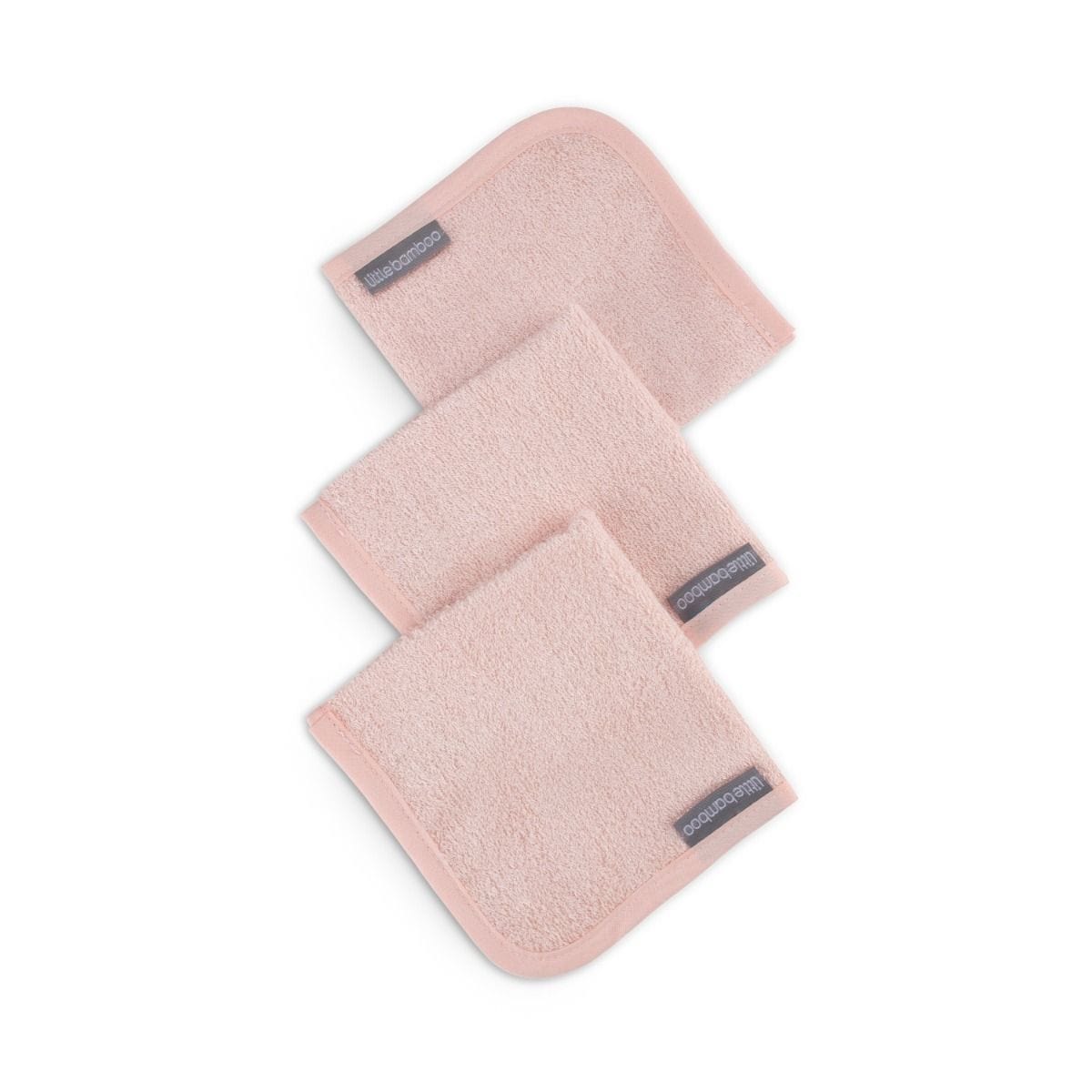 Little Bamboo Bath Little Bamboo Towelling Wash Cloth 3Pk - Dusty Rose