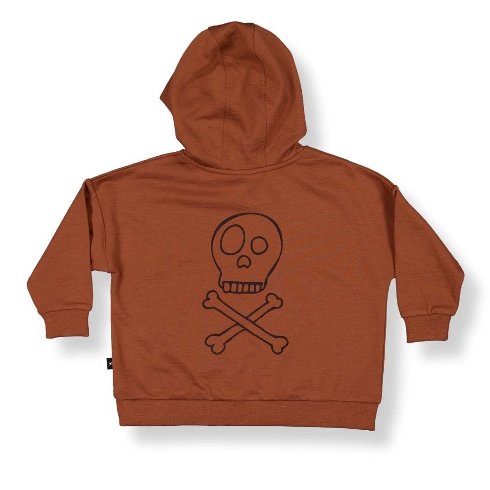 Little Flock Of Horrors Boys Jumper Jagger Hoodie - Clay