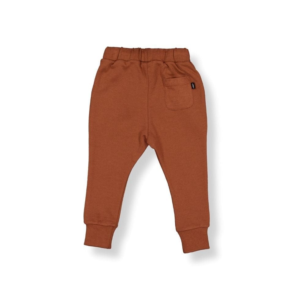 Little Flock Of Horrors Boys Pants Atlas Trackies - Clay