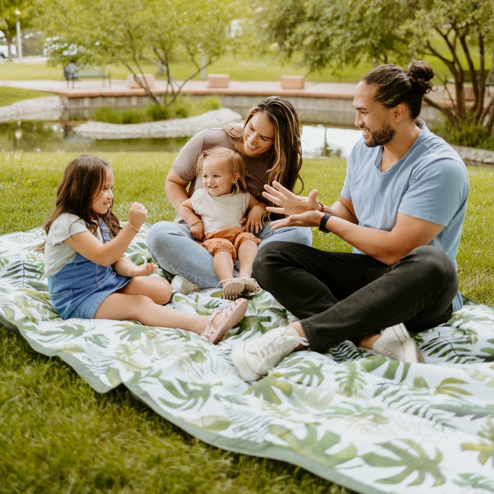 Little Unicorn Baby Care Tropical Leaf Picnic / Outdoor Blanket 5 X 7