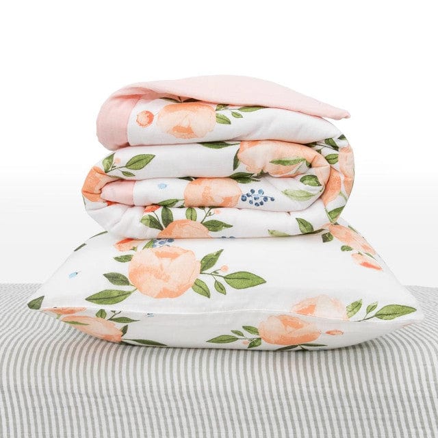 Little Unicorn Linen Watercolour Roses Grande Little Unicorn Toddler Bedding Set