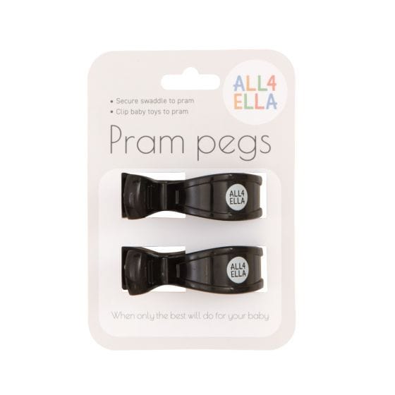 Living Textiles Accessory Blanket Black Pram Pegs 2pk
