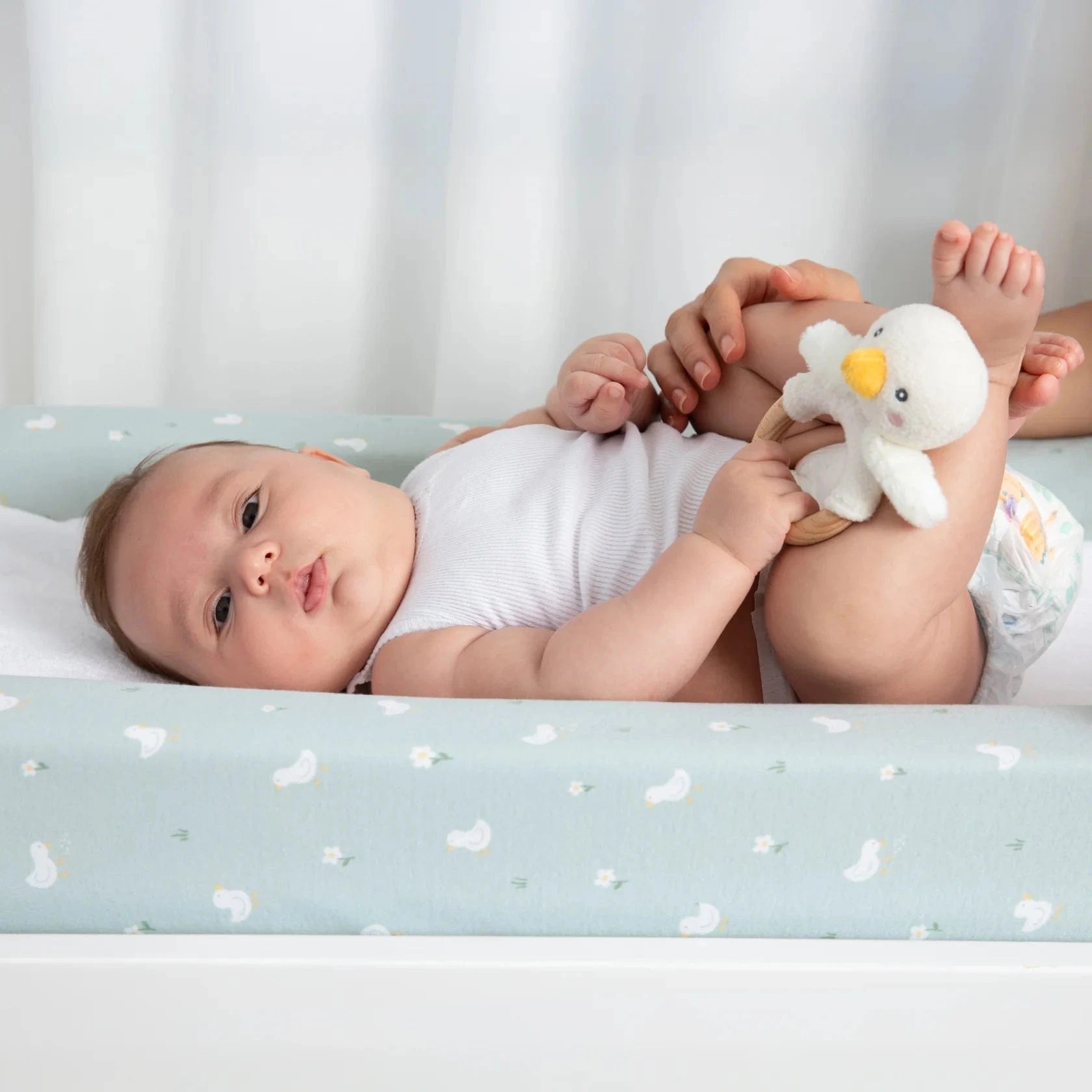 Living Textiles Baby Accessory Teething Ring & Dummy Chain Gift Set - Goosey Goosey