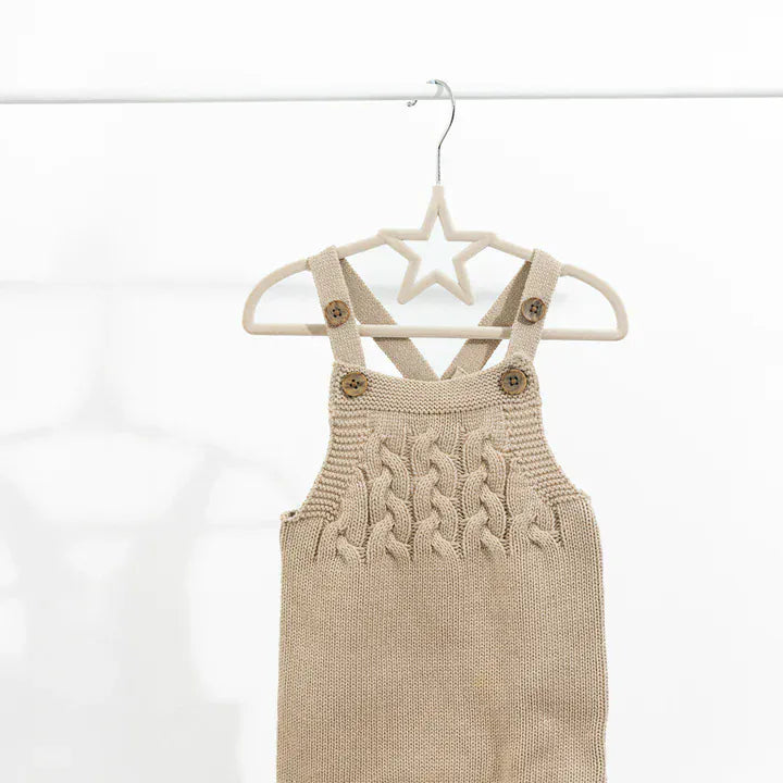 Living Textiles Room Decor Baby Coat Hangers 10 Pack - Stars/Beige