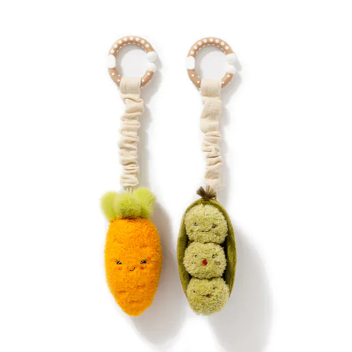 Living Textiles Toys Carrot & Green Peas Mini Market Brunch Stroller Toys 2 Pack