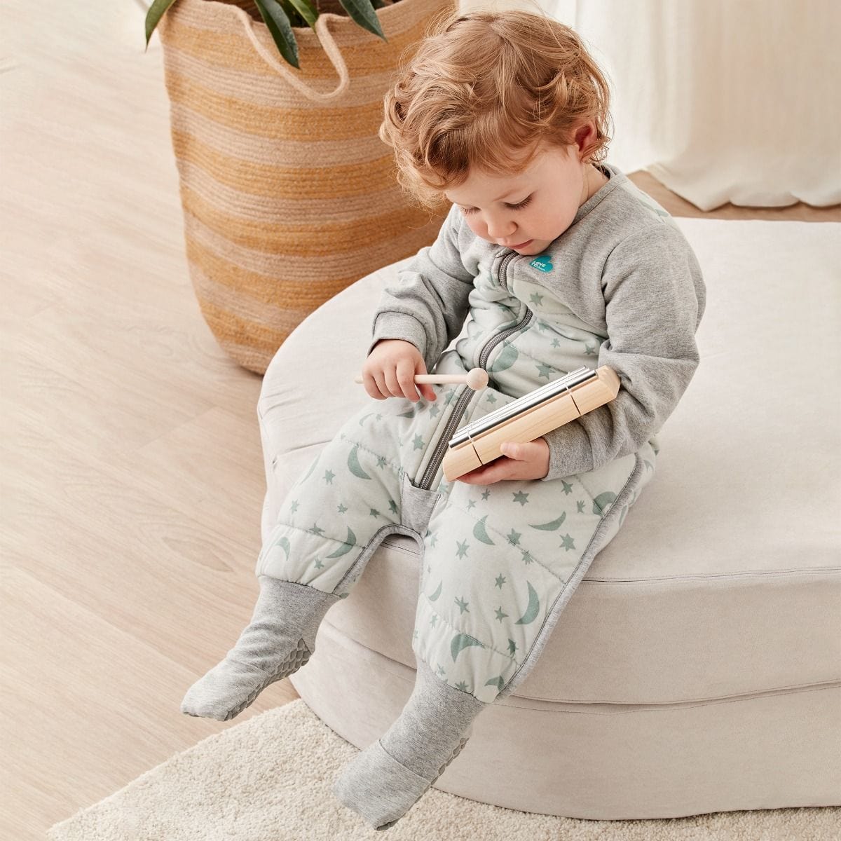 Love To Dream Linen Sleep Suit Warm 2.5 Tog - Moonlight Olive