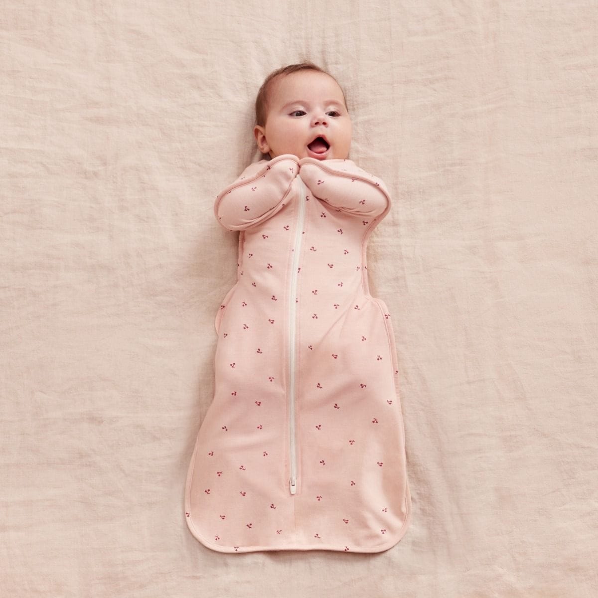 Love To Dream Linen Swaddle Up Bamboo 1.0 Tog - Cherries Blush