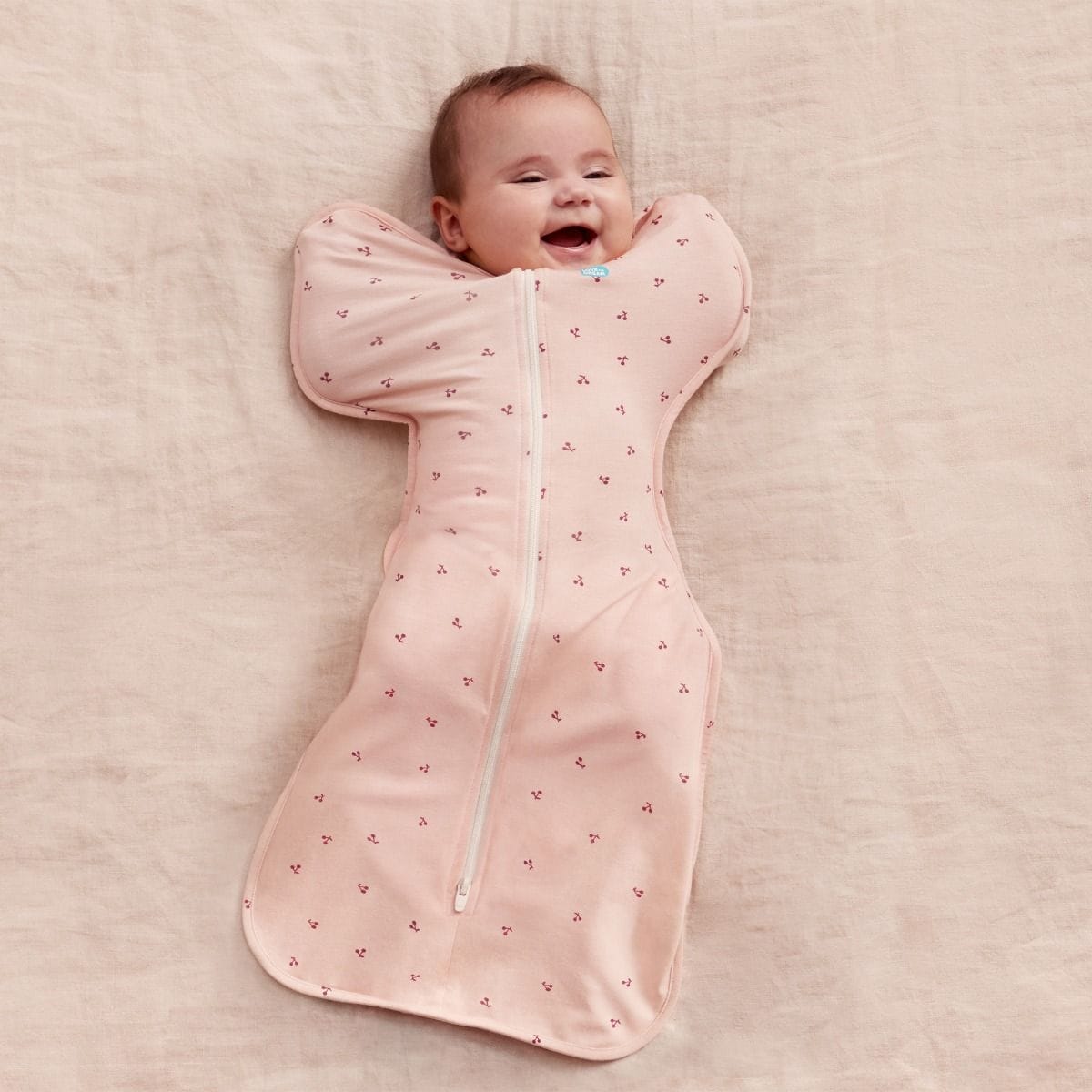 Love To Dream Linen Swaddle Up Bamboo 1.0 Tog - Cherries Blush