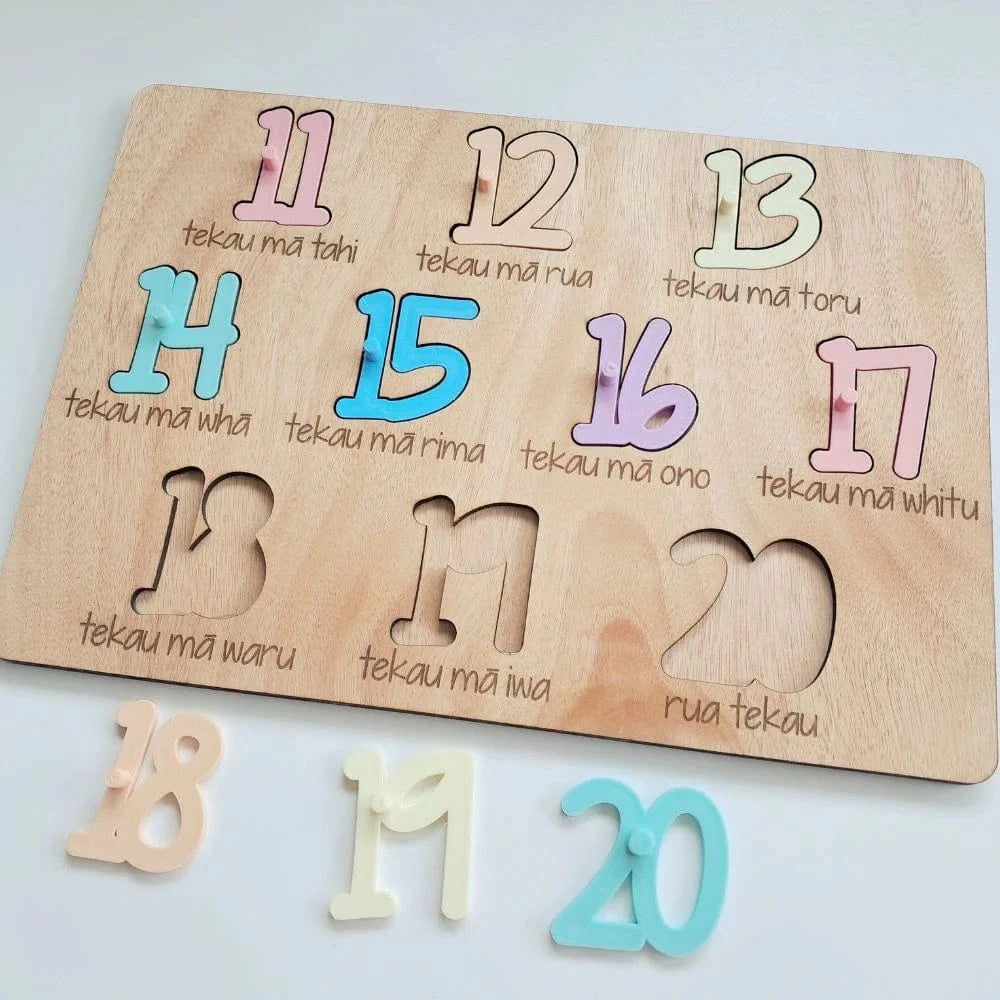 Lulo Toys Numbers 11-20 in Māori Puzzle