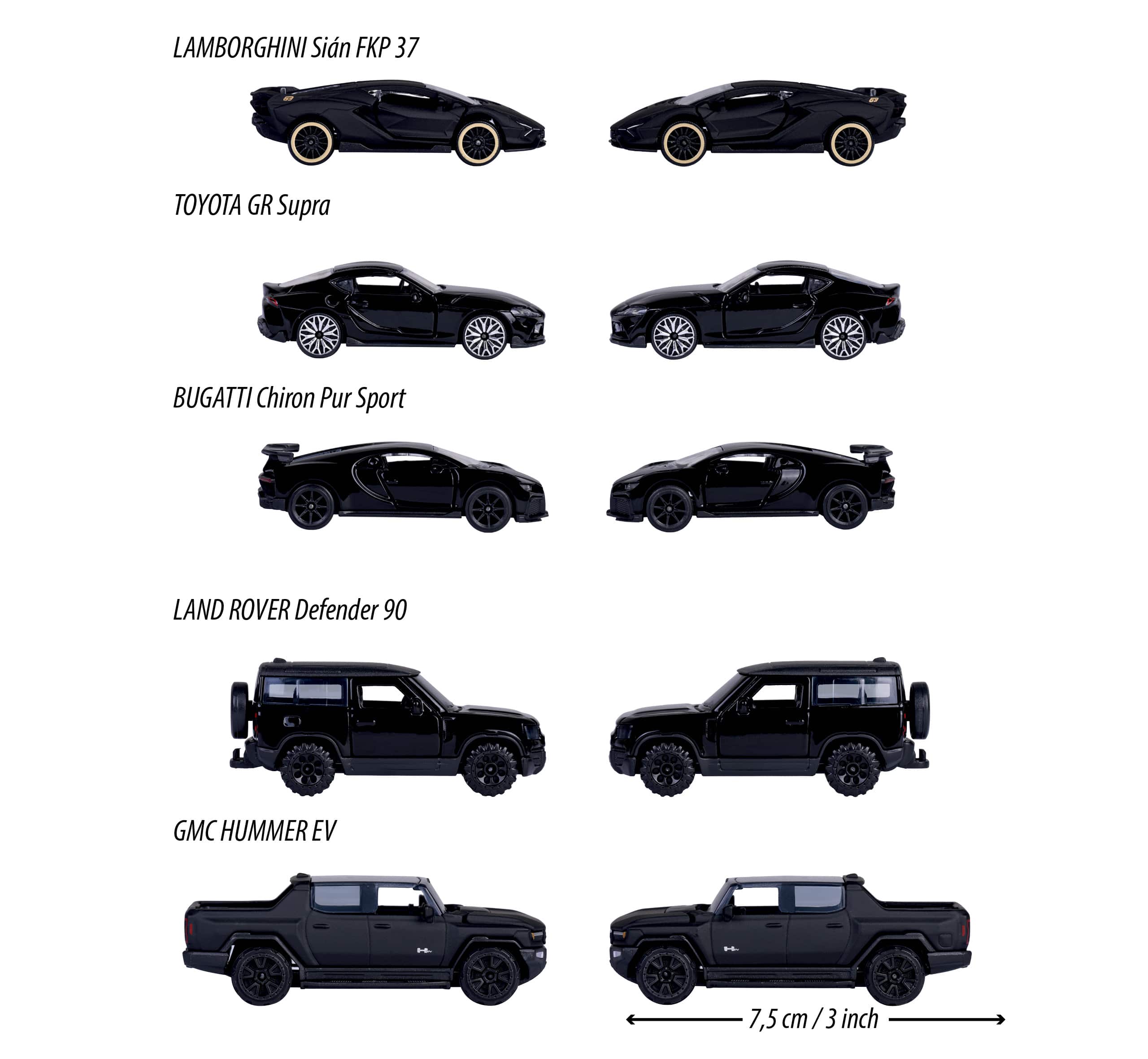 Majorette Toys Black Edition 5 Piece Gift Pack