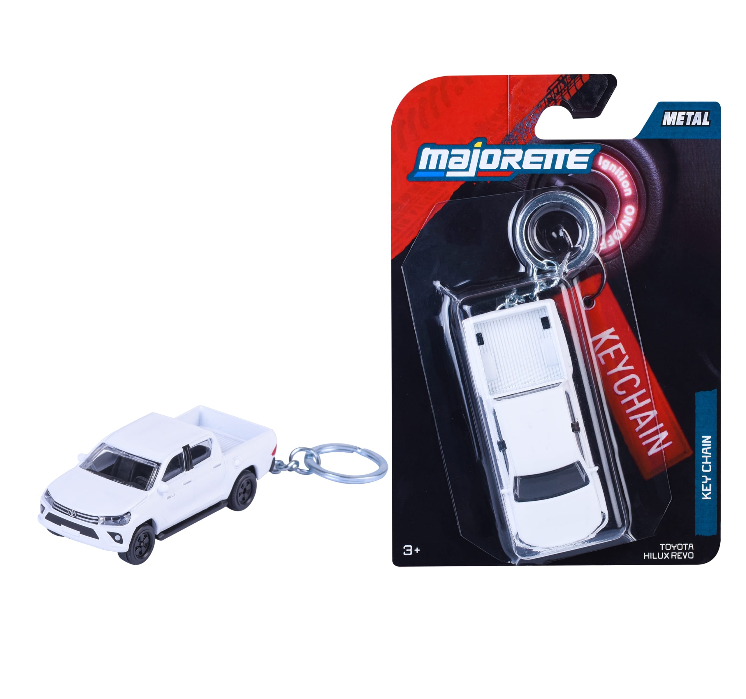 Majorette Toys Key Chain - Toyota Hilux White