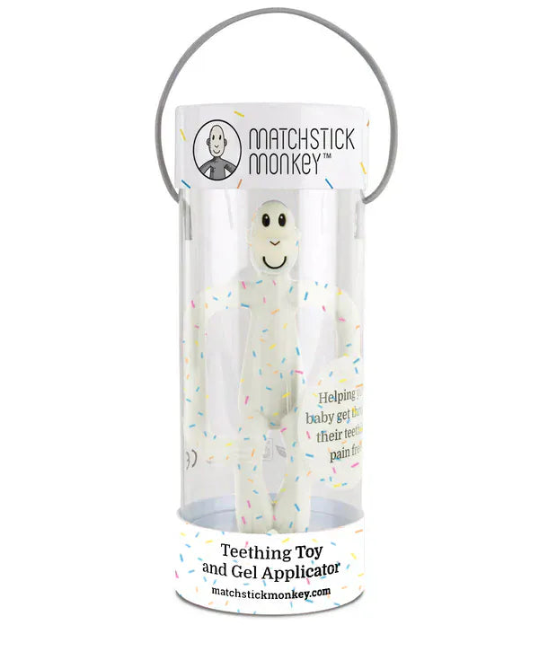 Matchstick Monkey Baby Care Teething Toy and Gel Applicator - Confetti Cream