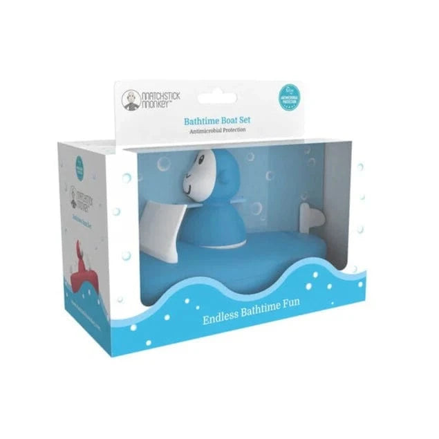 Matchstick Monkey Bath Toys Boat Set - Blue