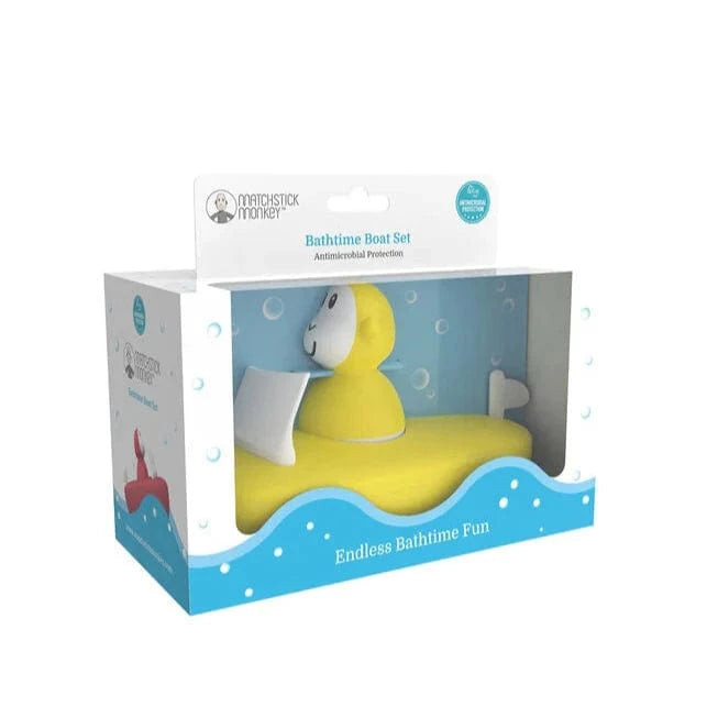 Matchstick Monkey Bath Toys Boat Set - Yellow