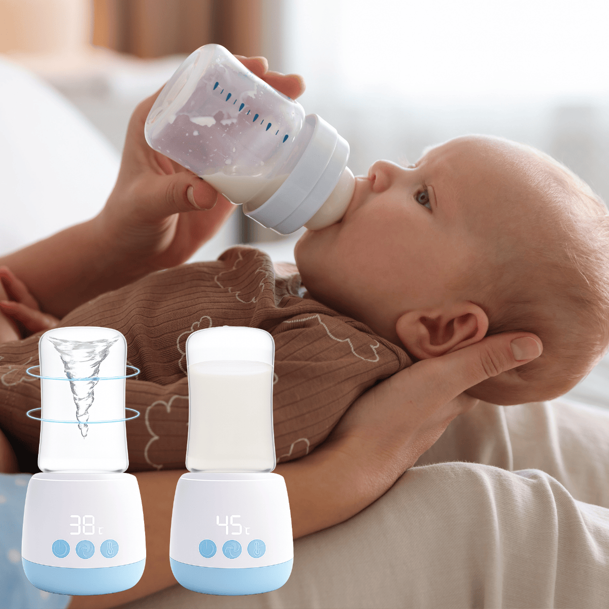 Med-E-Scan L'il ThermoBlend Bottle Warmer and Stirrer, feeding accessory for warming and mixing baby bottles.