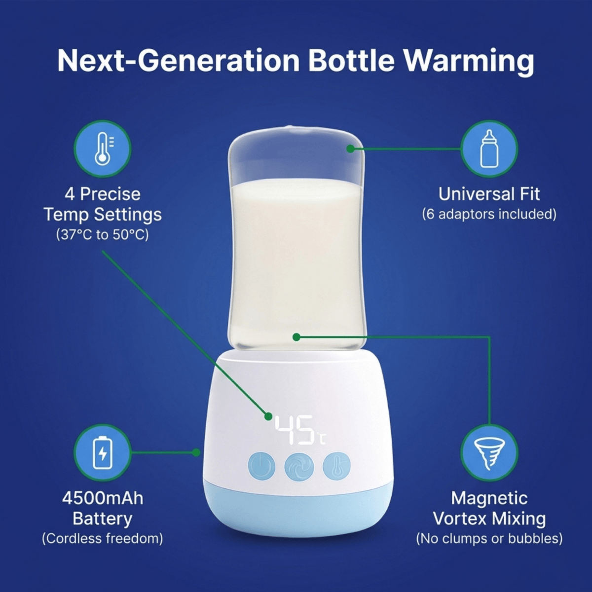 Med-E-Scan L'il ThermoBlend Bottle Warmer and Stirrer, feeding accessory with digital controls and compact design.