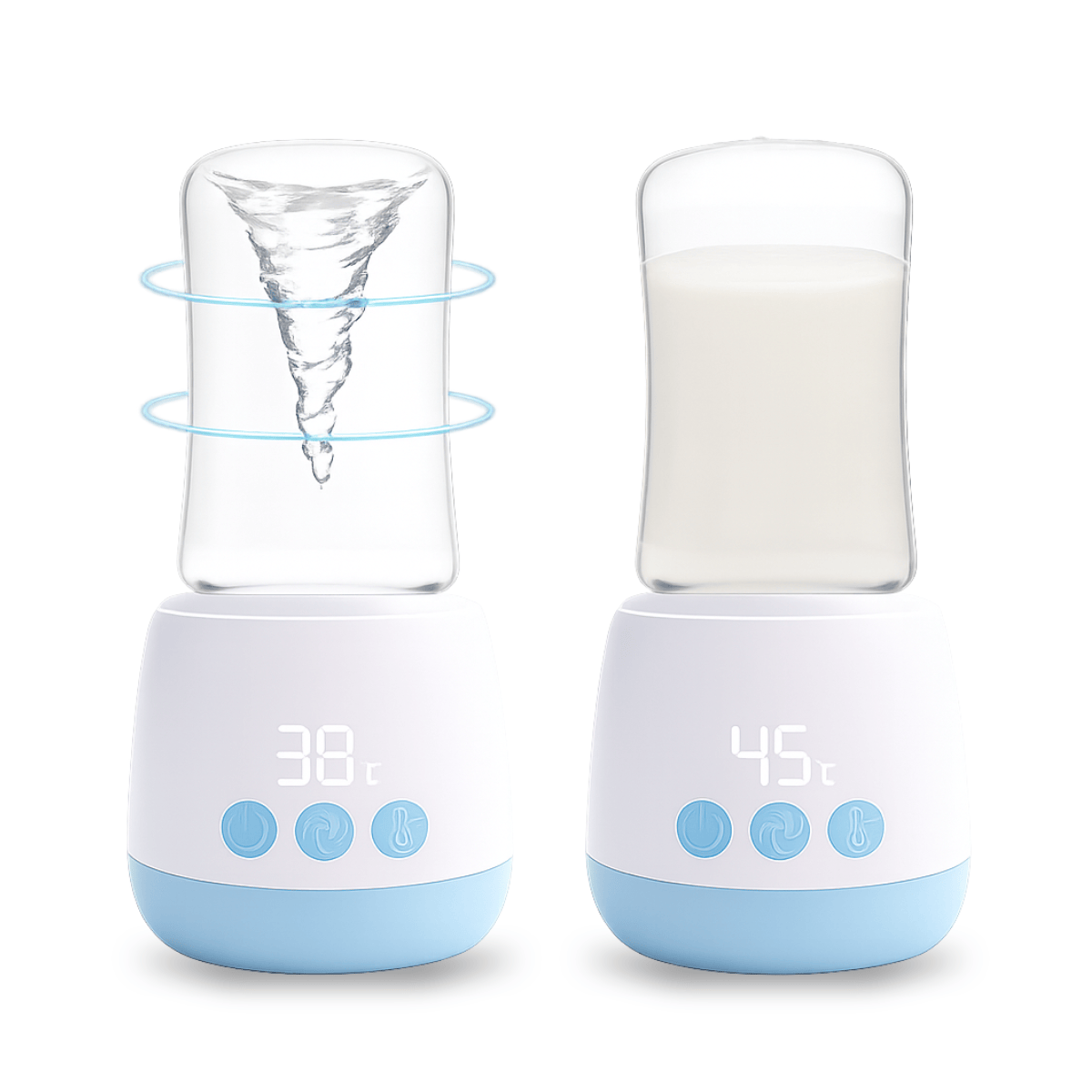 Med-E-Scan L'il ThermoBlend Bottle Warmer and Stirrer, an accessory feeding device for warming and mixing baby bottles.