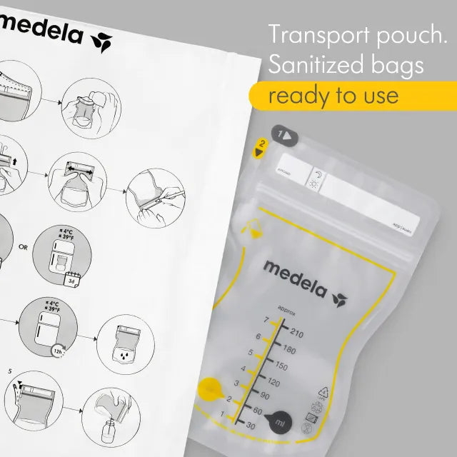 Medela Accessory Feeding Easy Pour Breast Milk Storage Bags 25pk