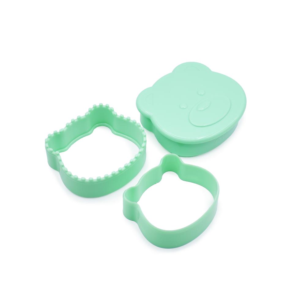 Melii 3-in-1 Sandwich Cutters 2-pack, colorful accessory feeding tools for creating fun sandwich shapes for kids.
