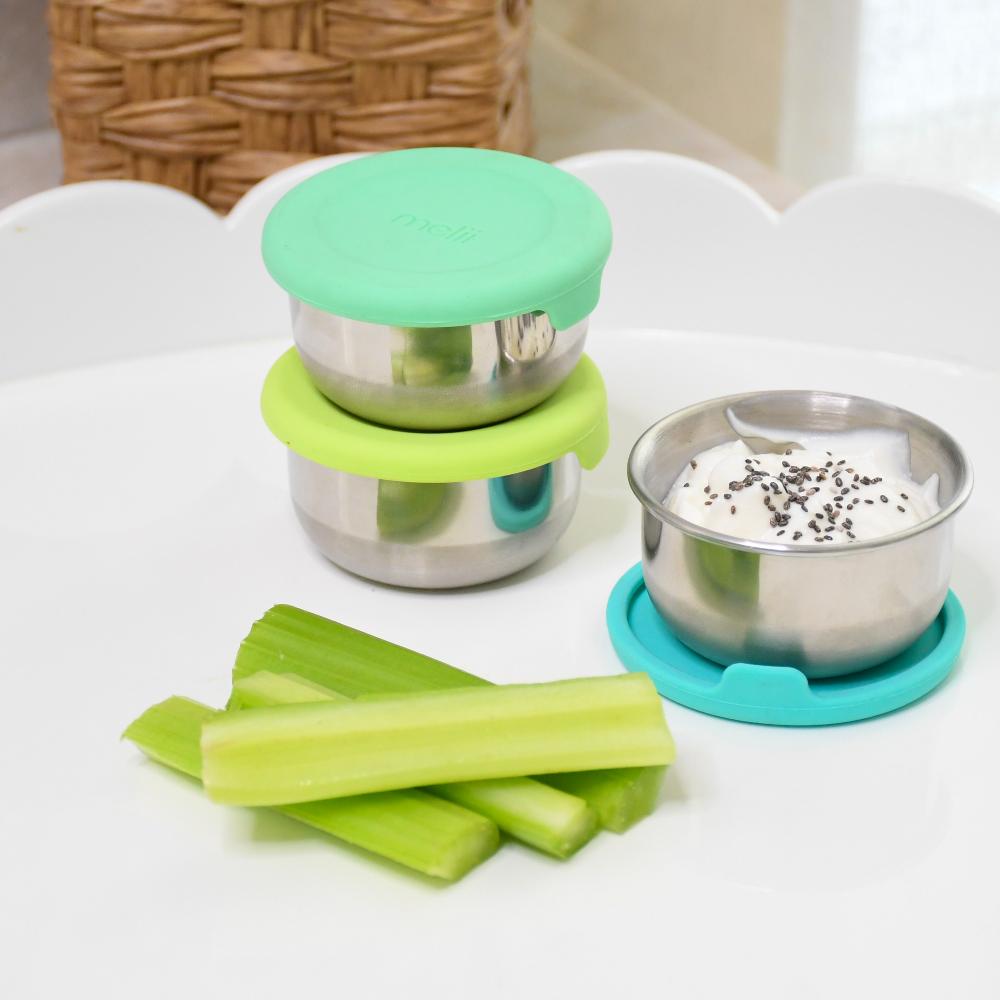 Melii Accessory Feeding Mini Silicone & Stainless Steel Containers 3pc