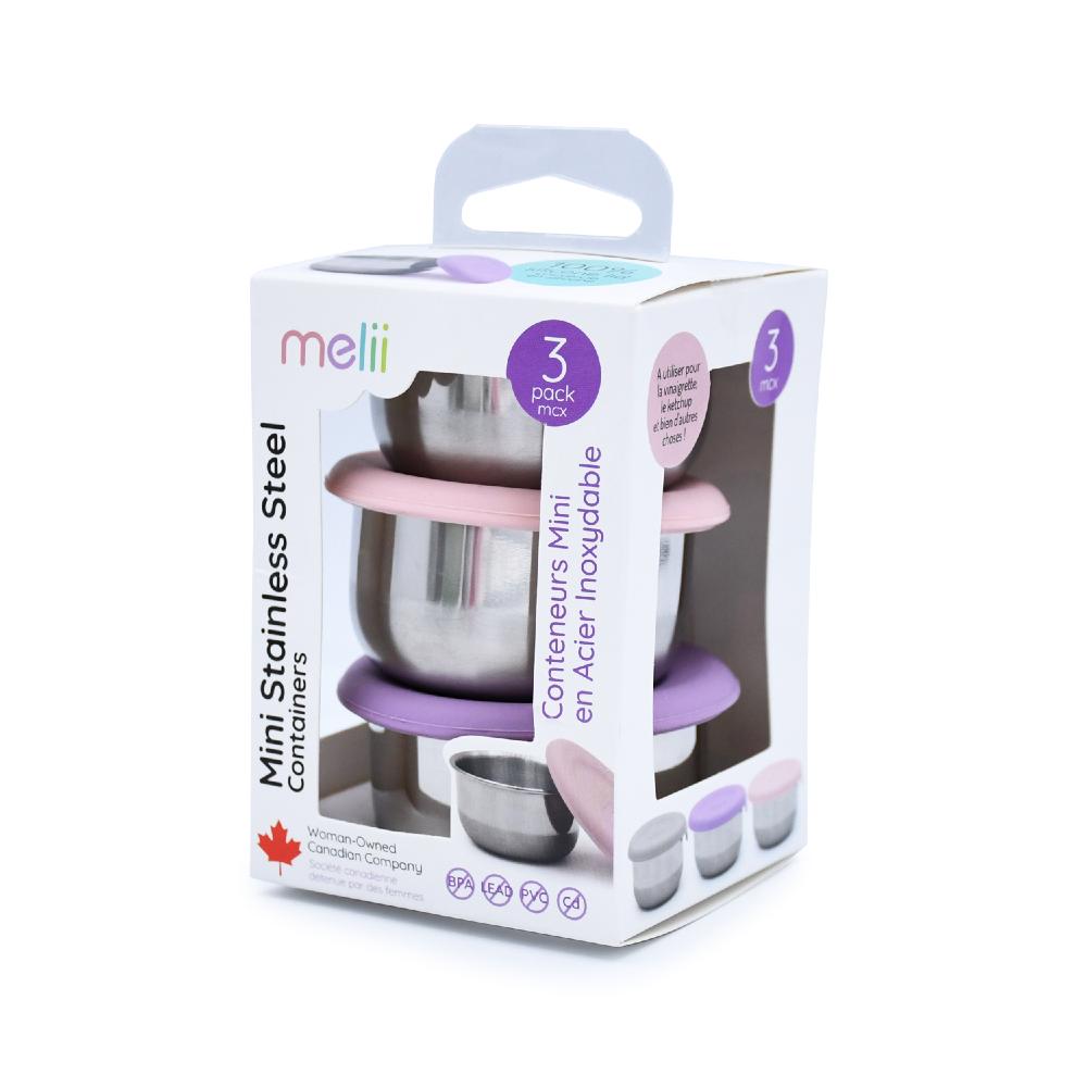Melii Accessory Feeding Mini Silicone & Stainless Steel Containers 3pc