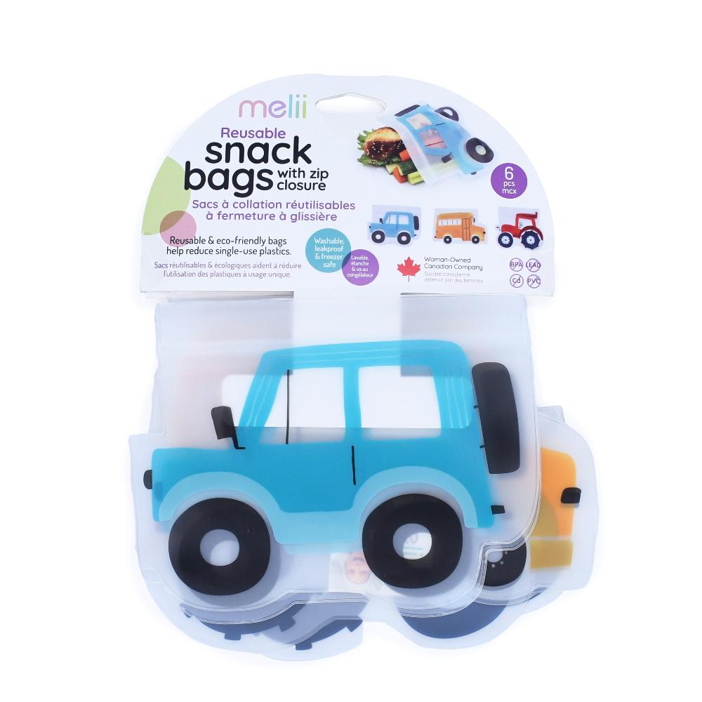 Melii Accessory Feeding PEVA Reusable Snack Bags 6pk