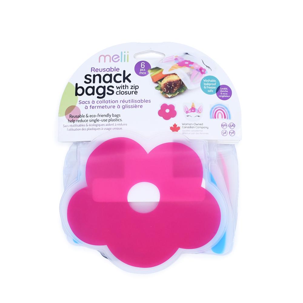 Melii Accessory Feeding PEVA Reusable Snack Bags 6pk