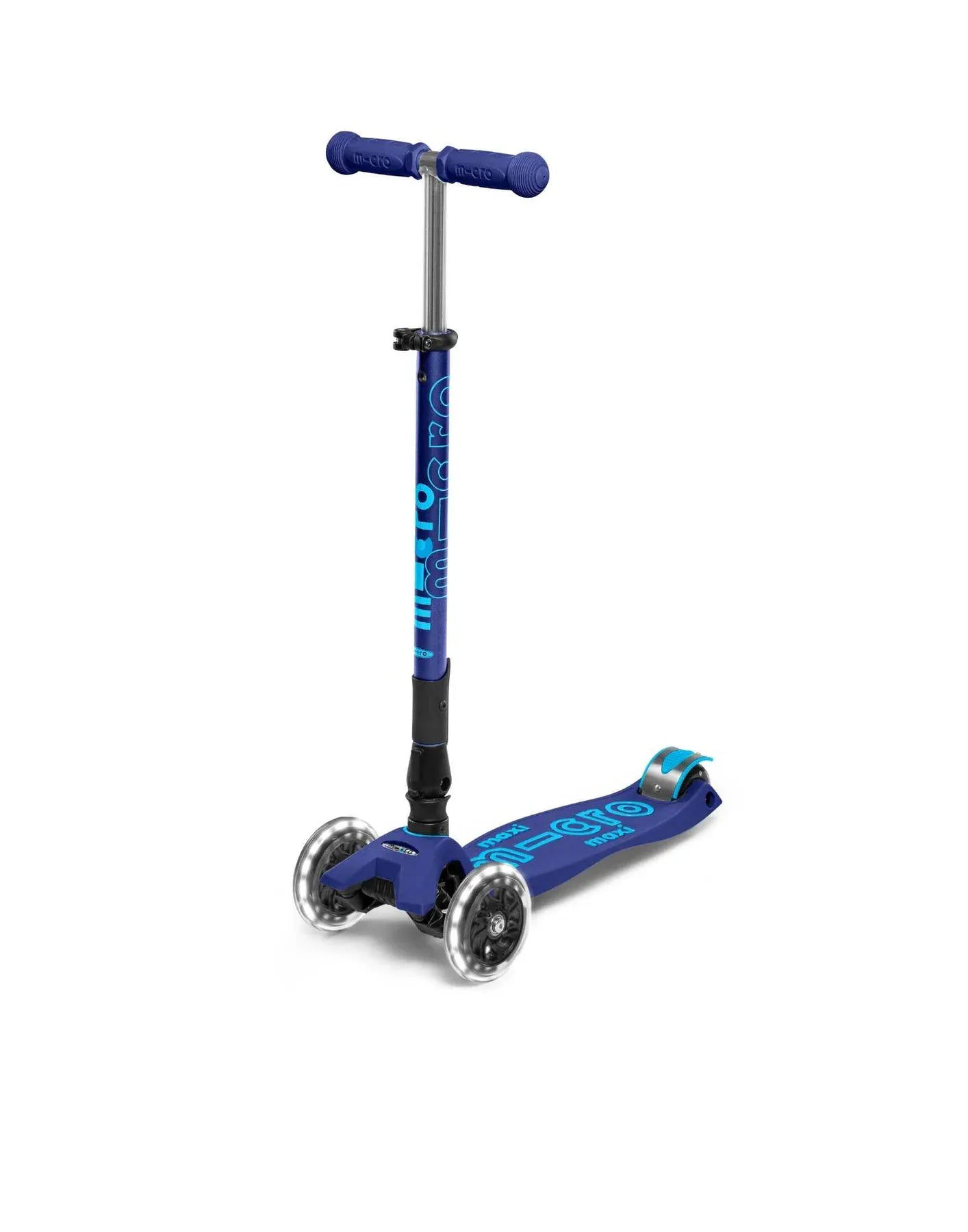 Micro Toys Navy Blue Maxi Micro Deluxe 3-wheel Foldable Scooter LED