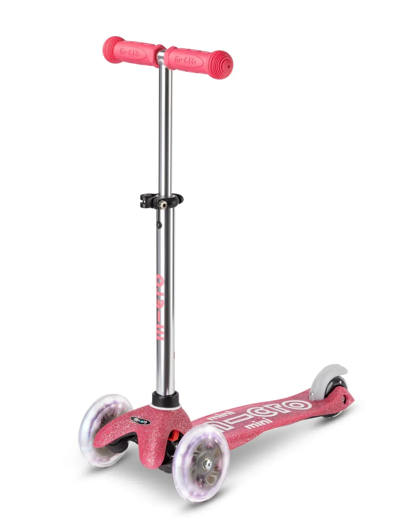 Micro Toys Pink Micro Mini Deluxe Glitter LED 3 Wheel Scooter