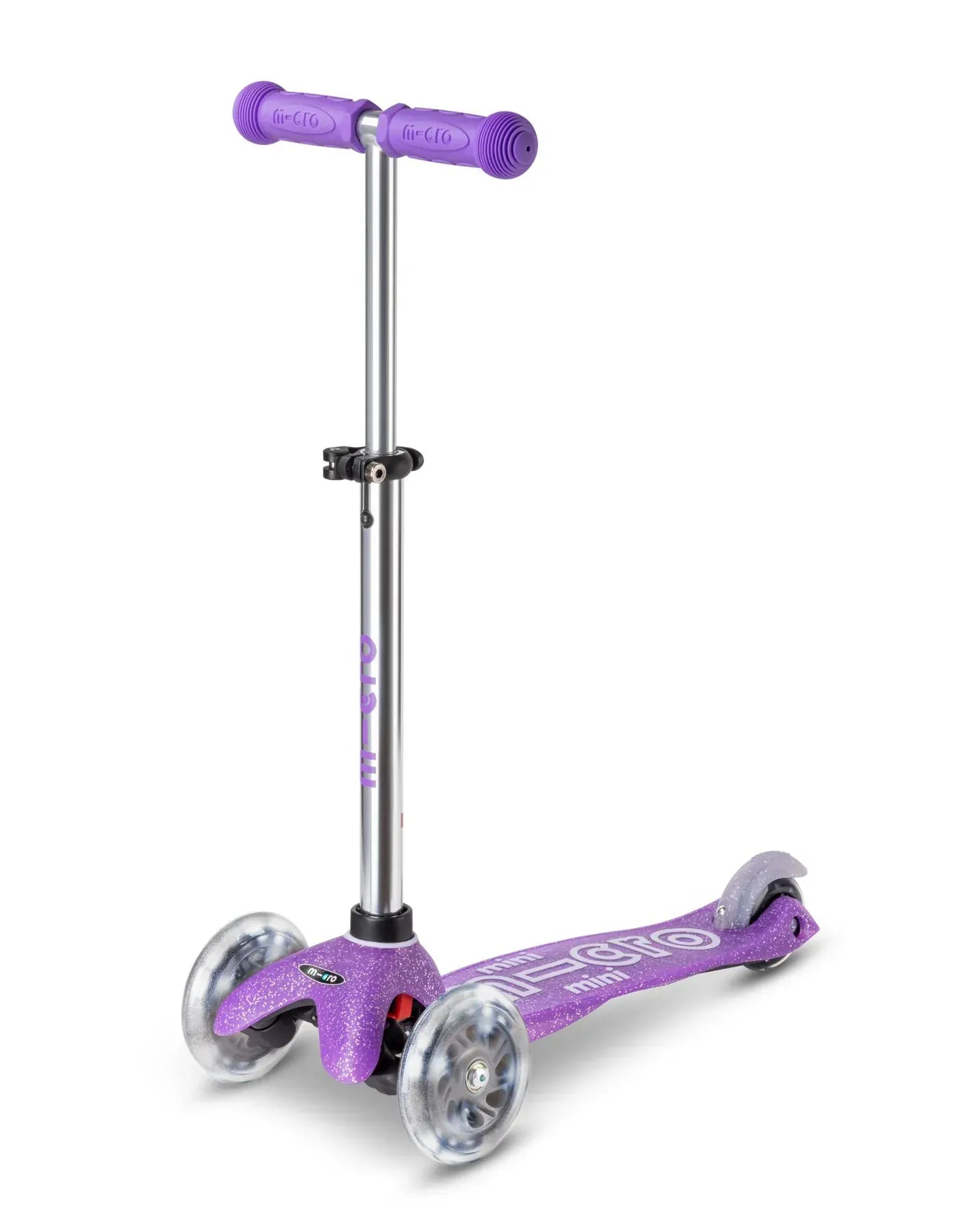 Micro Toys Purple Micro Mini Deluxe Glitter LED 3 Wheel Scooter