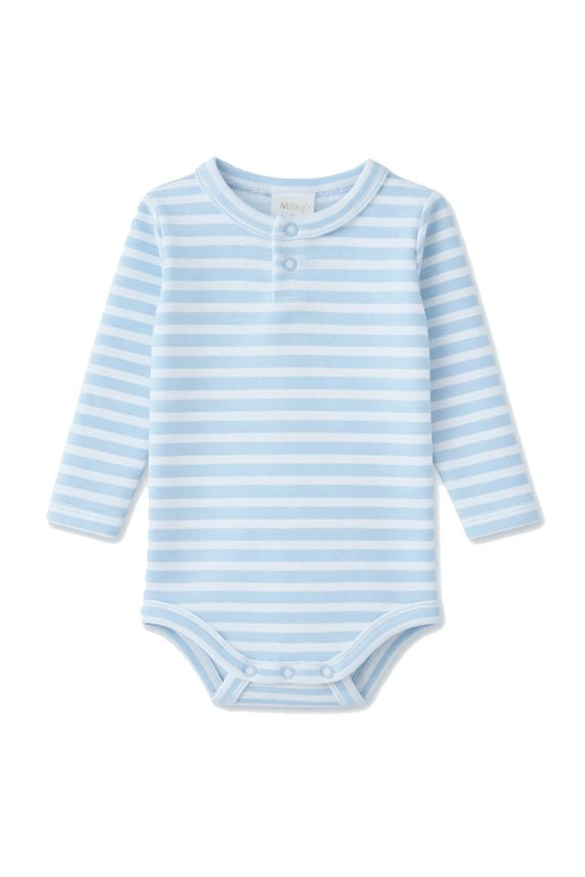 Milky Boys Onesie 0-3M Mist Stripe Bubbysuit