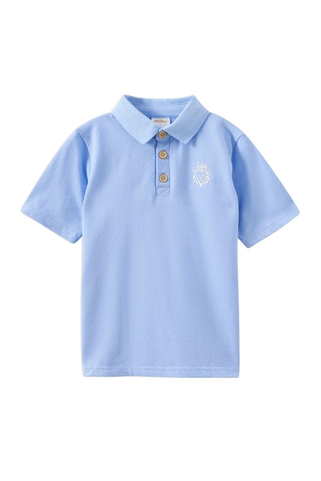 Milky Boys Tops 2Y Milky Blue Polo Shirt