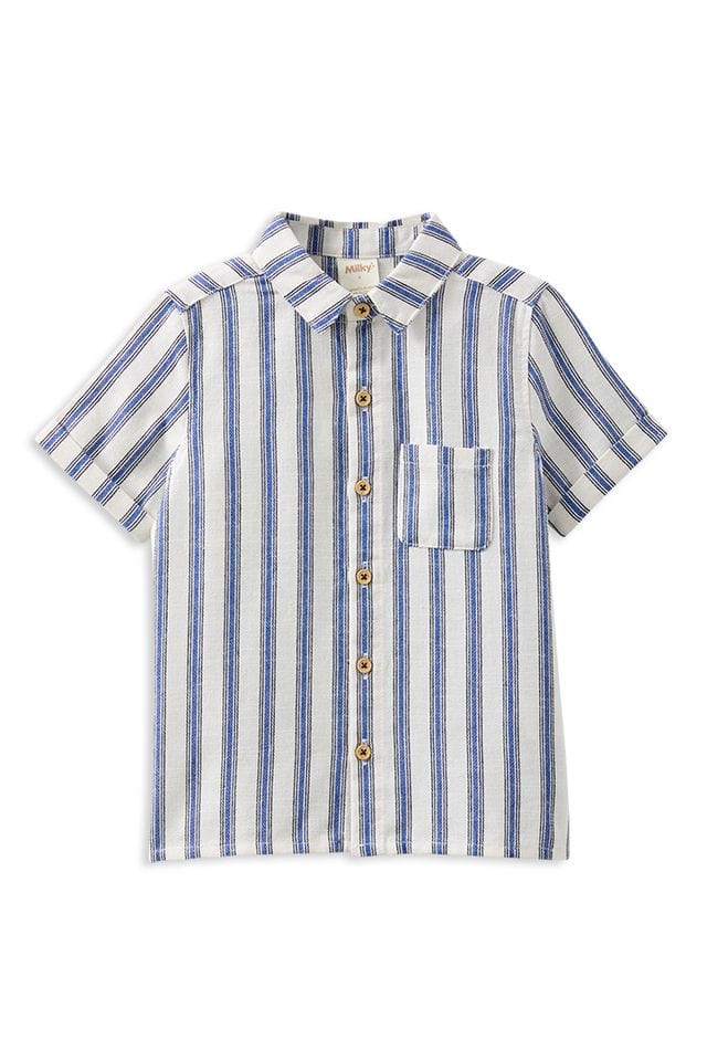 Milky Boys Tops Stripe Linen Shirt