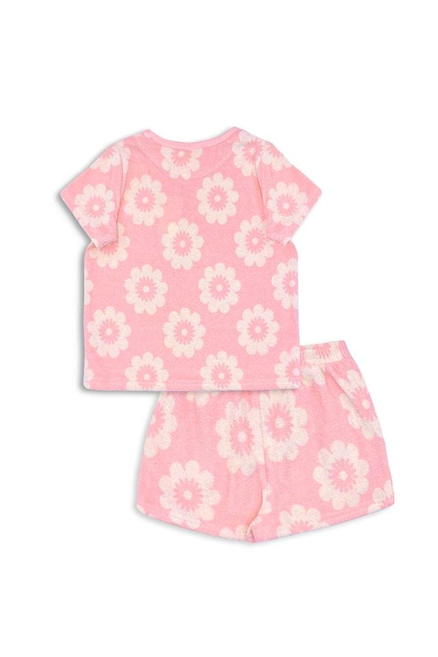 Milky Girls All In One Floral Terry Towelling Set