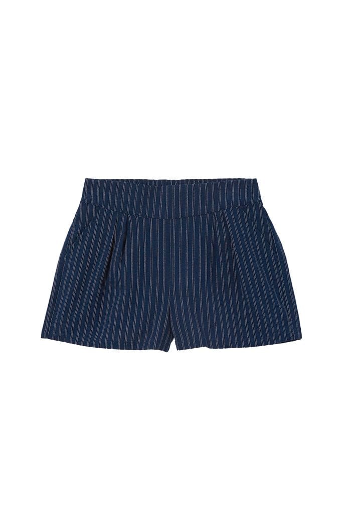 Navy Stripe Linen Short