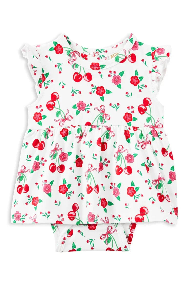 Milky Girls Dress 0-3M Sweet Cherry Baby Dress
