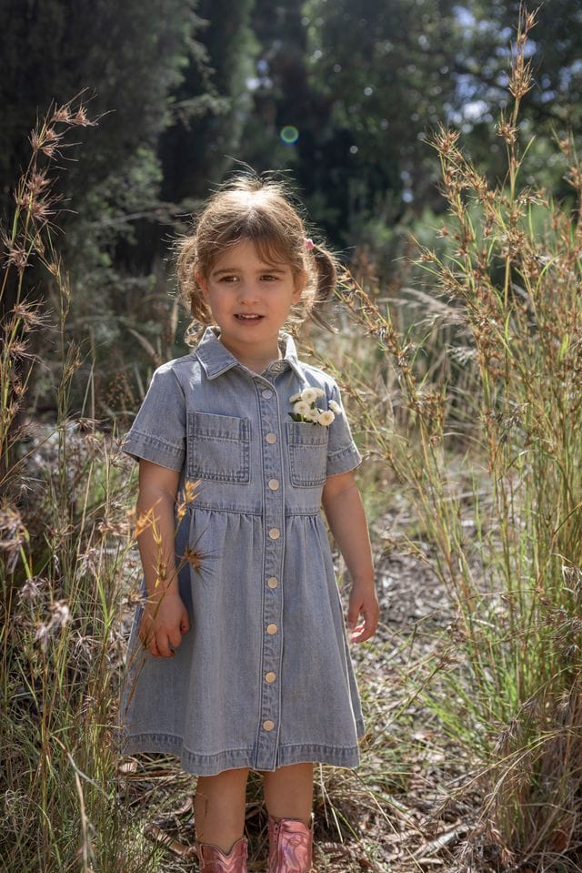 Milky Girls Dress 2Y Mabel Denim Dress