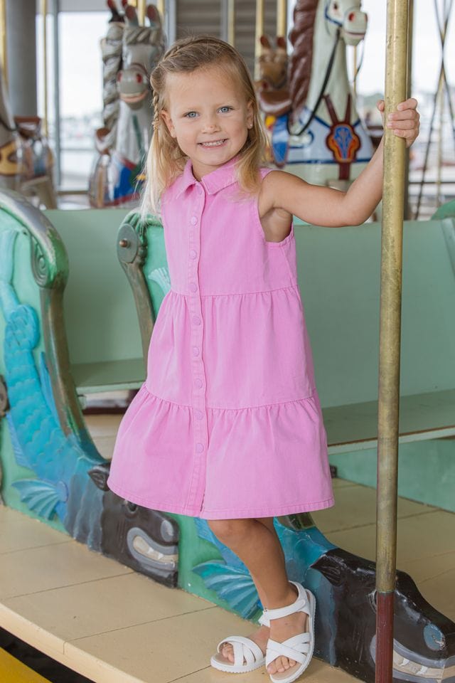 Milky Girls Dress 2Y Pink Twill Dress