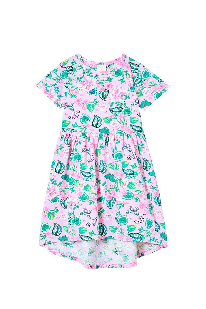 Milky Girls Dress Butterfly Hi-Lo Dress