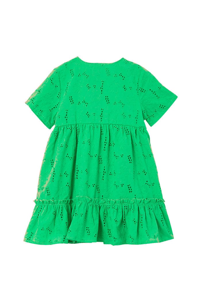 Milky Girls Dress Green Broderie Dress