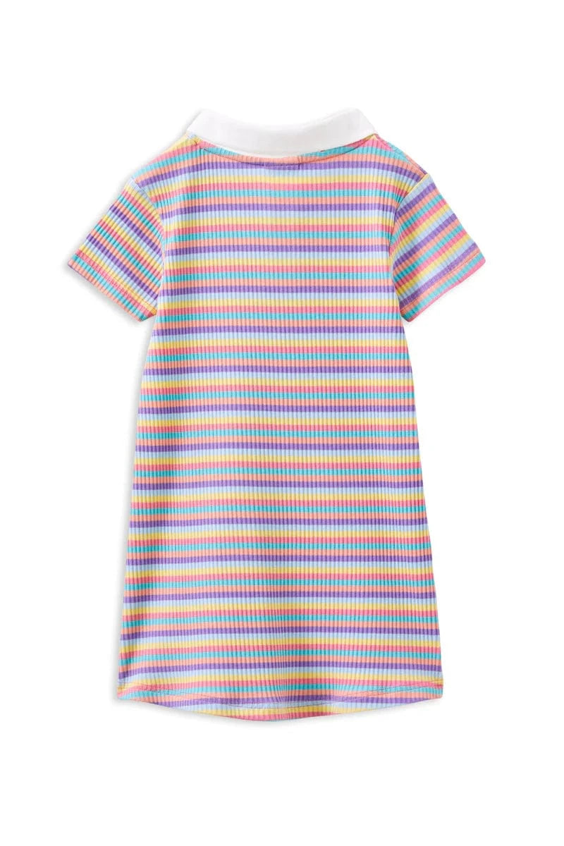 Milky Girls Dress Multi Stripe Rib Dress