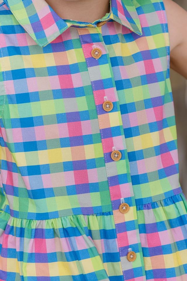 Milky Girls Dress Picnic Check Dress