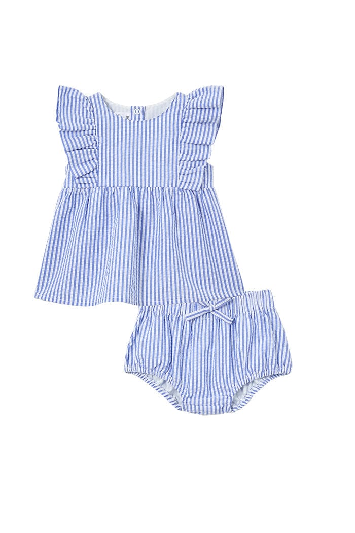 Milky Girls Dress Yacht Stripe Set